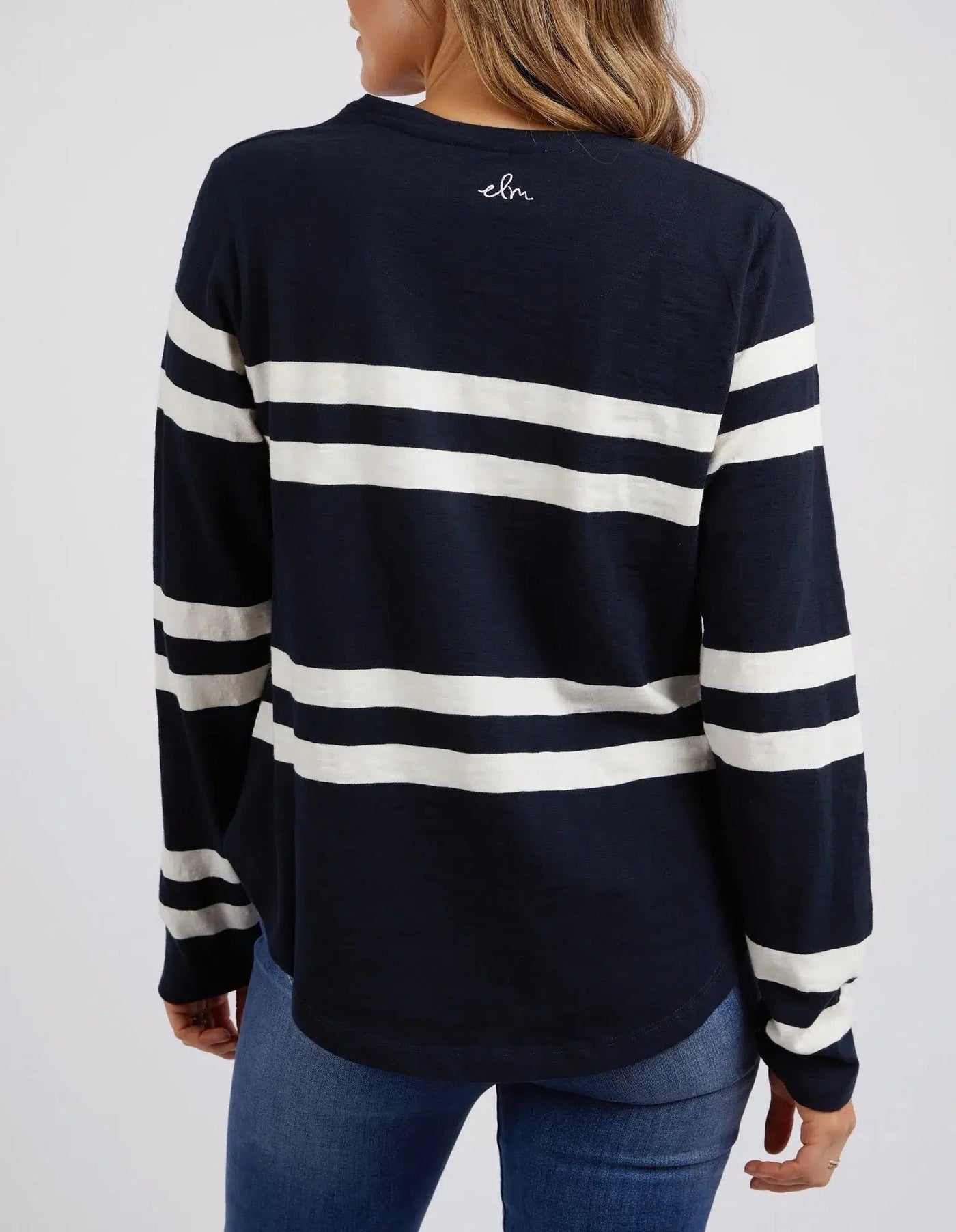 Allegra Long Sleeve Tee - Navy-Elm Lifestyle-Lima & Co