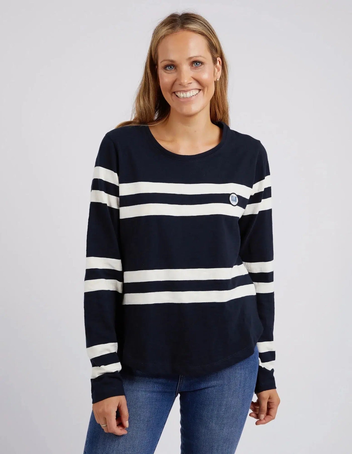 Allegra Long Sleeve Tee - Navy-Elm Lifestyle-Lima & Co