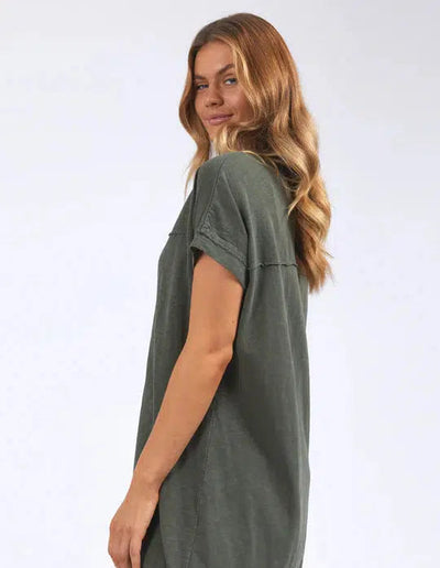 Allison Tee Dress - Khaki-Foxwood-Lima & Co