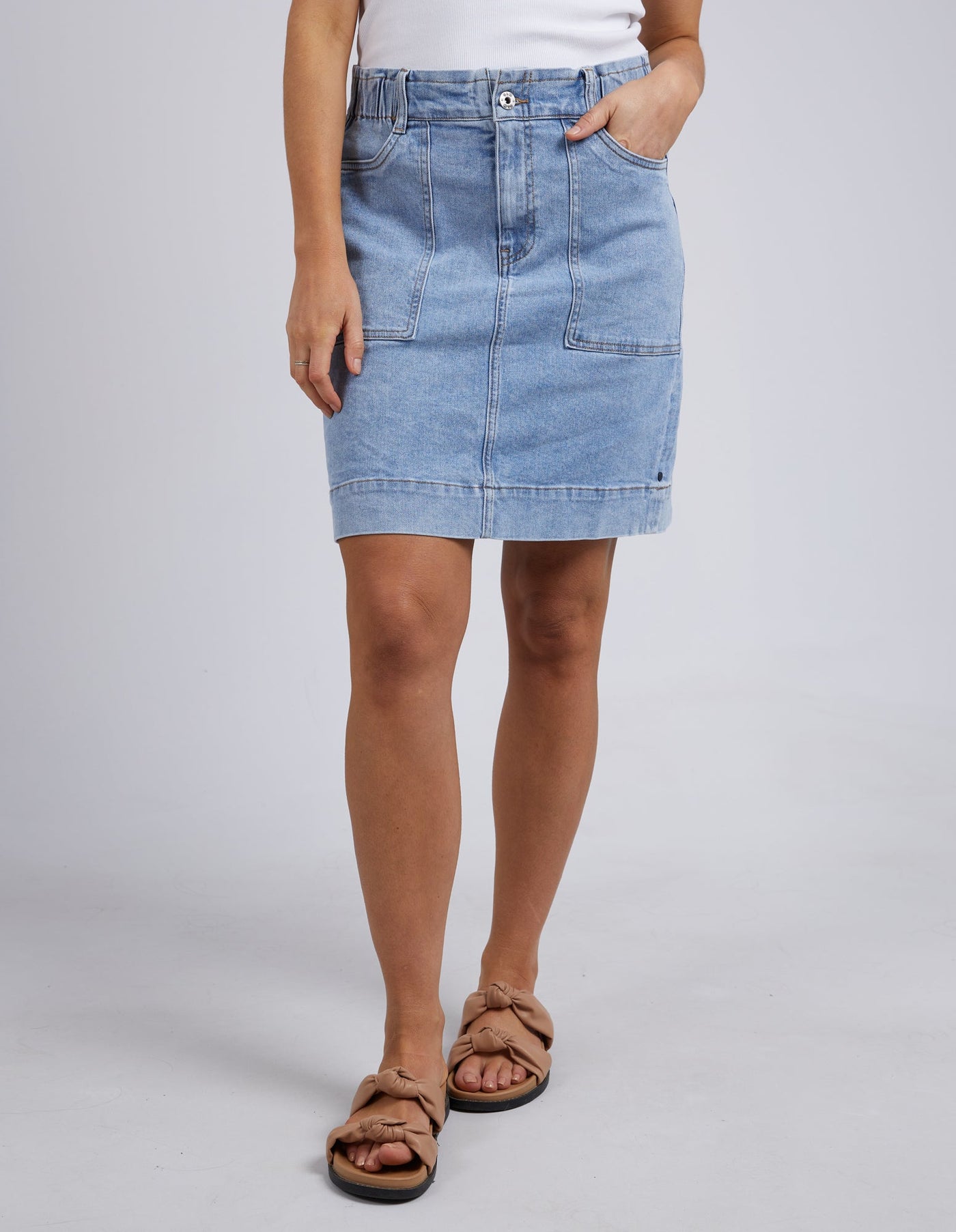 Atlas Denim Skirt - Blue-Elm Lifestyle-Lima & Co