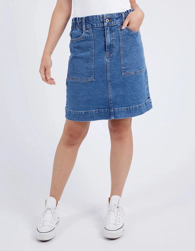 Atlas Denim Skirt - Dark Blue Wash-Elm Lifestyle-Lima & Co