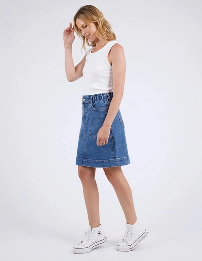 Atlas Denim Skirt - Dark Blue Wash-Elm Lifestyle-Lima & Co