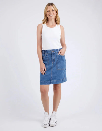 Atlas Denim Skirt - Dark Blue Wash-Elm Lifestyle-Lima & Co