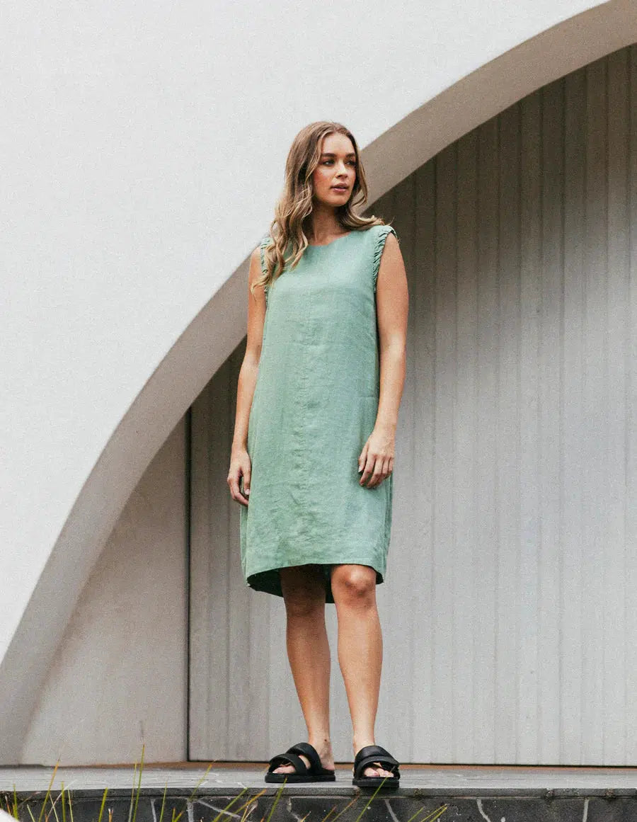 Bastia Dress - Fern Green-Foxwood-Lima & Co