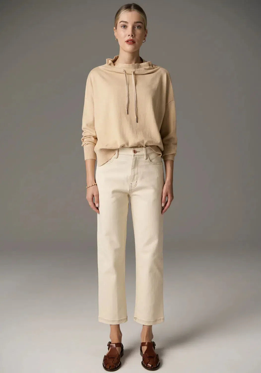 Beech Drawcord Knit - Pebble-Pol-Lima & Co