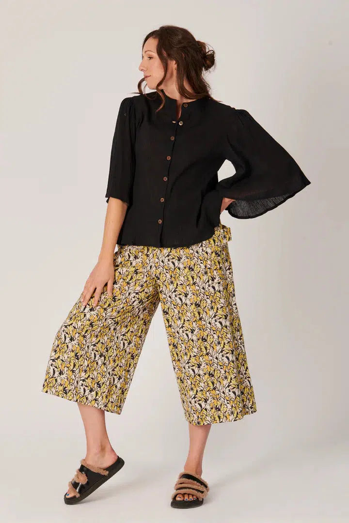 Bell Sleeve Blouse - Black-Ellis and Dewey-Lima & Co