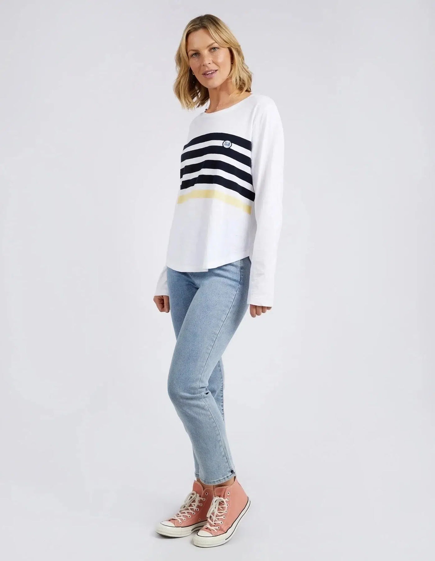 Byron L/S Tee - White-Elm Lifestyle-Lima & Co
