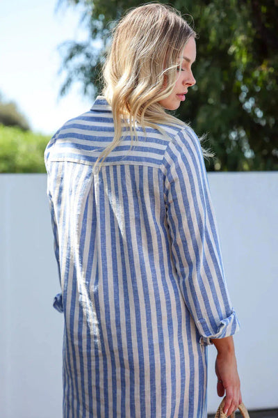 Calla Shirt Dress - Regatta Stripe-The Eighth Letter-Lima & Co