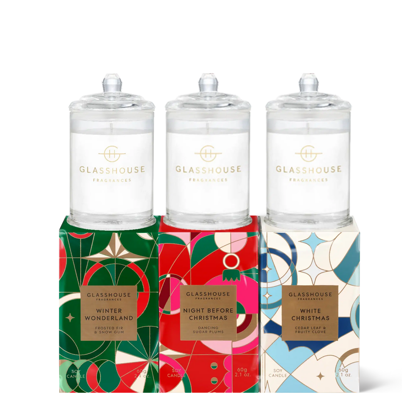 Candle Trio - Winter Wonderland - Night Before Christmas - White Christmas-Glasshouse-Lima & Co