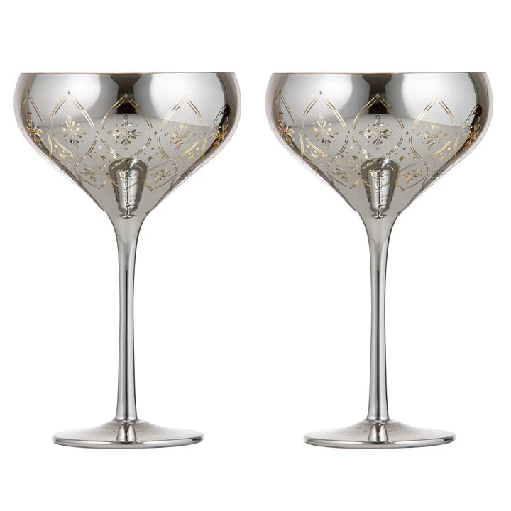 Chantelle Silver 2pk Cocktail Glass-LADELLE-Lima & Co