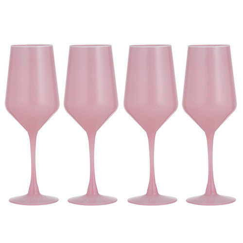 Chelsea Blush 4pk Wine Glass-LADELLE-Lima & Co