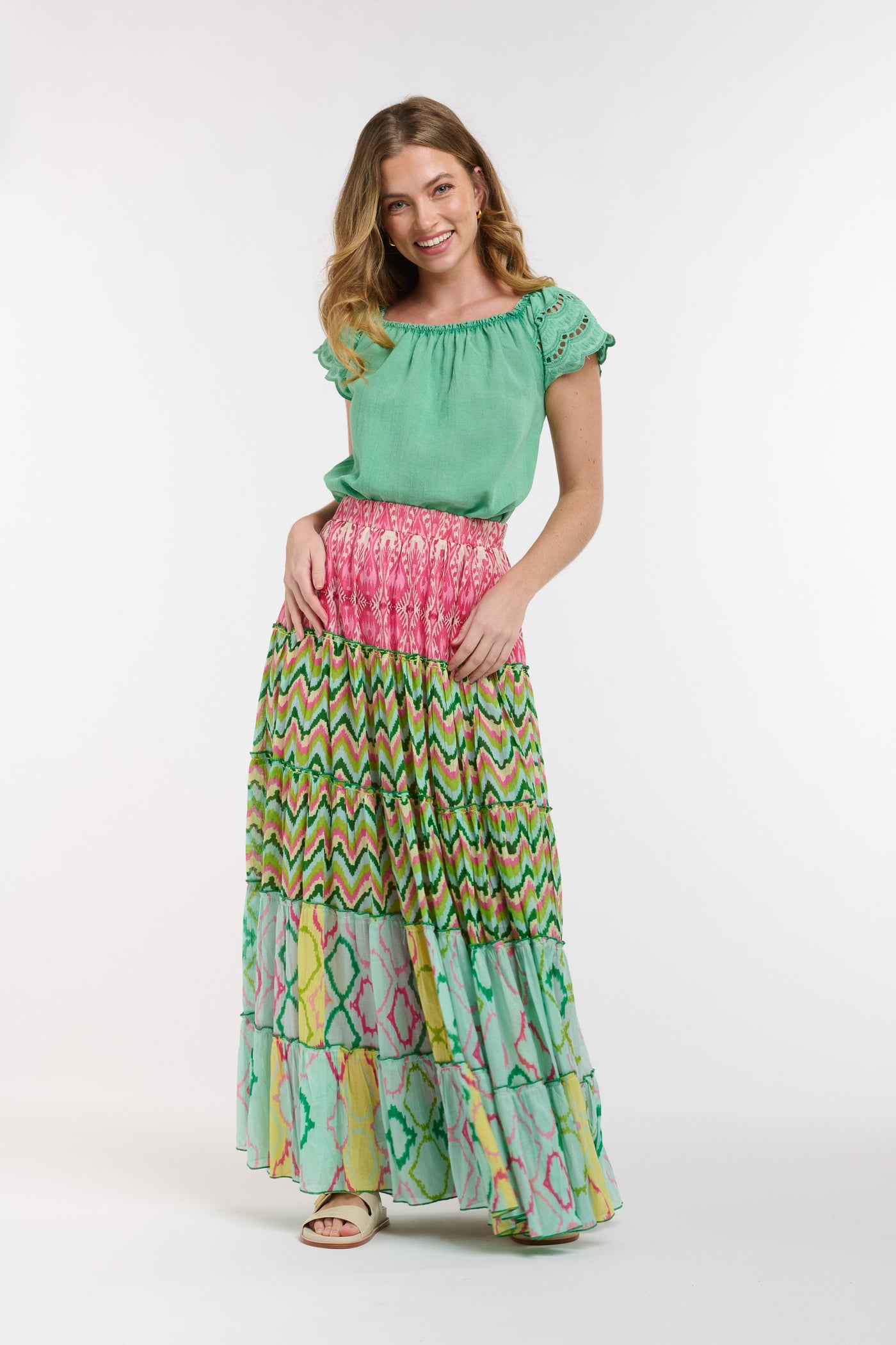 Costa Skirt - Pink/Green-Italian Star-Lima & Co