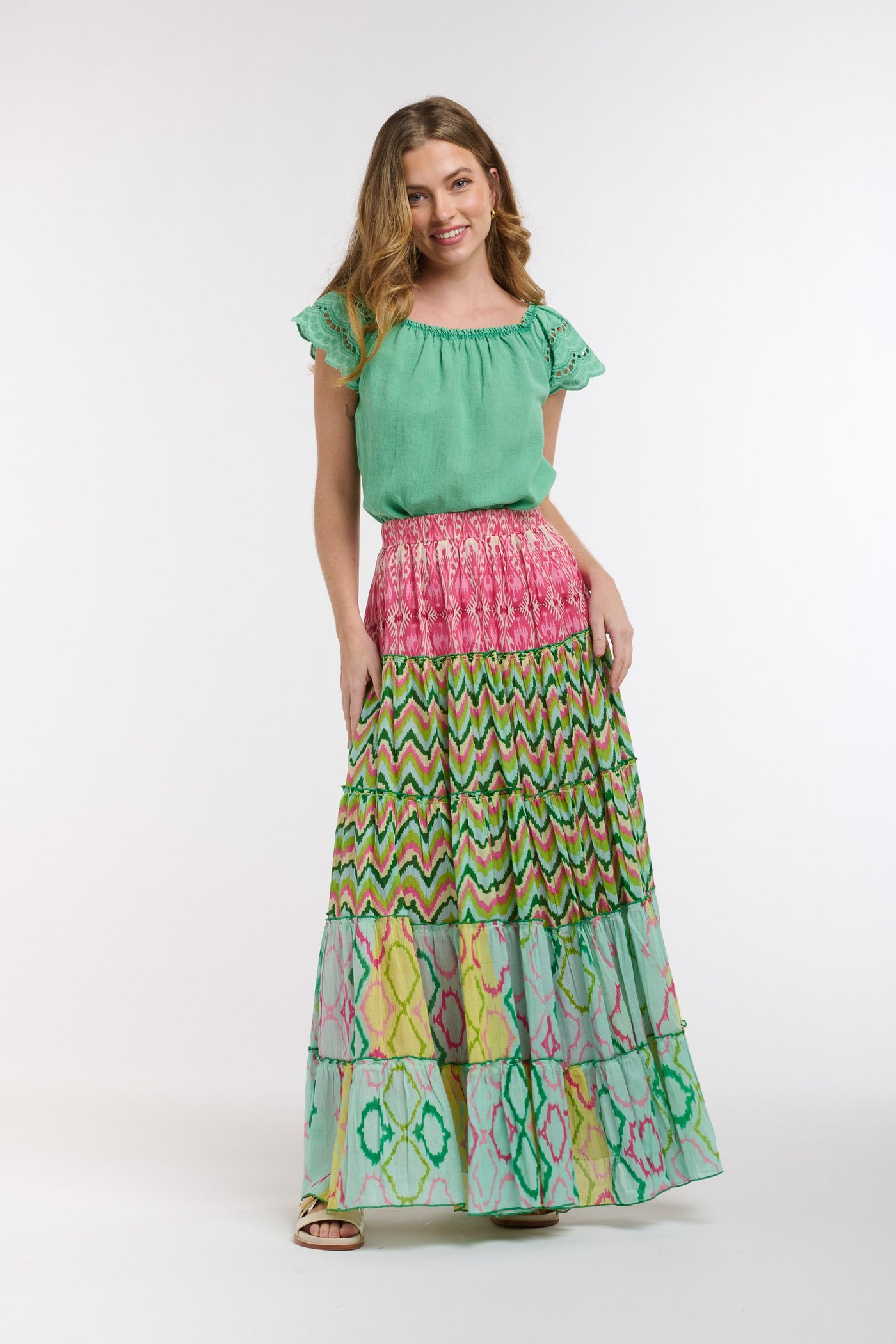 Costa Skirt - Pink/Green-Italian Star-Lima & Co