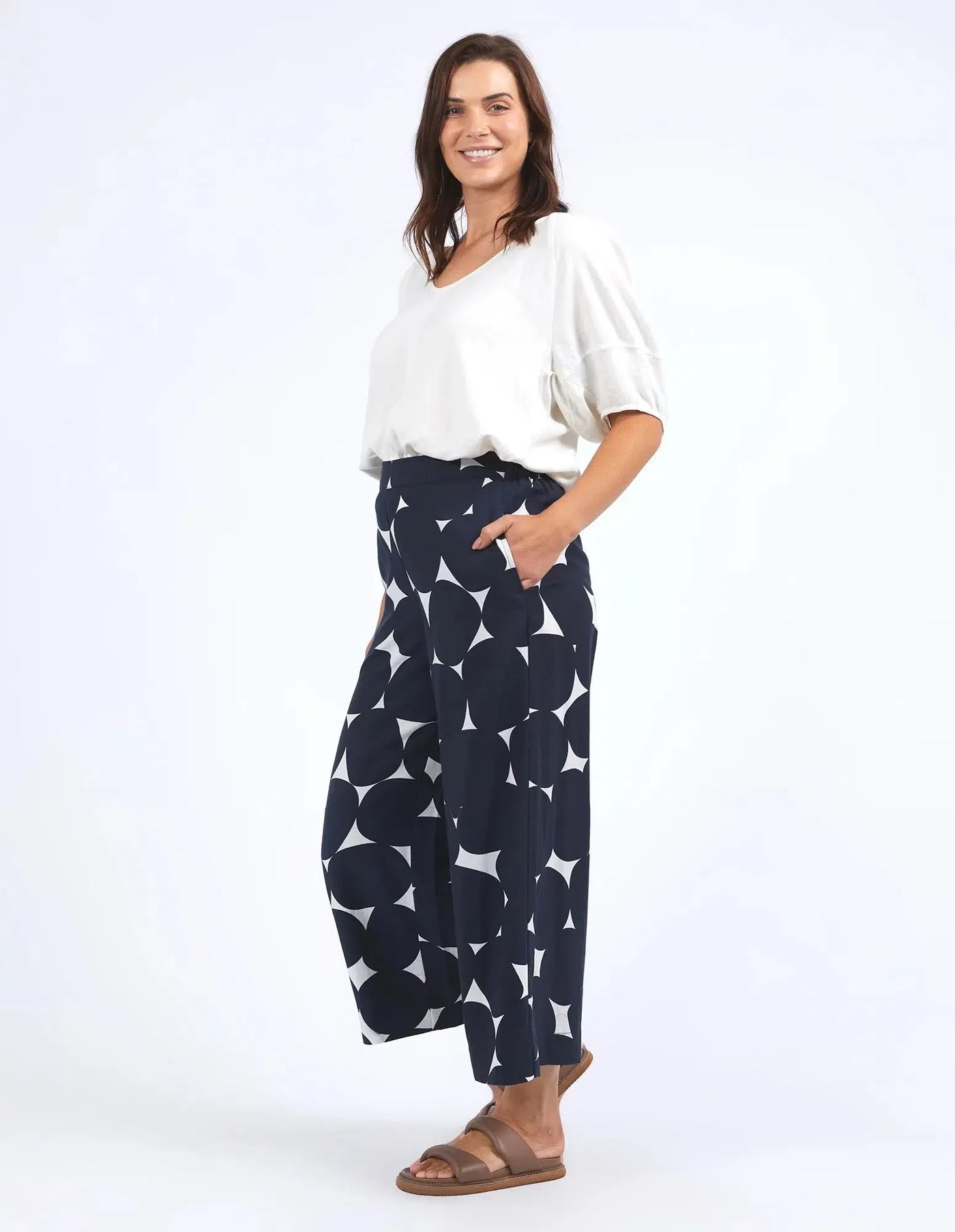 Demi Spot Pant - Navy-Elm Lifestyle-Lima & Co