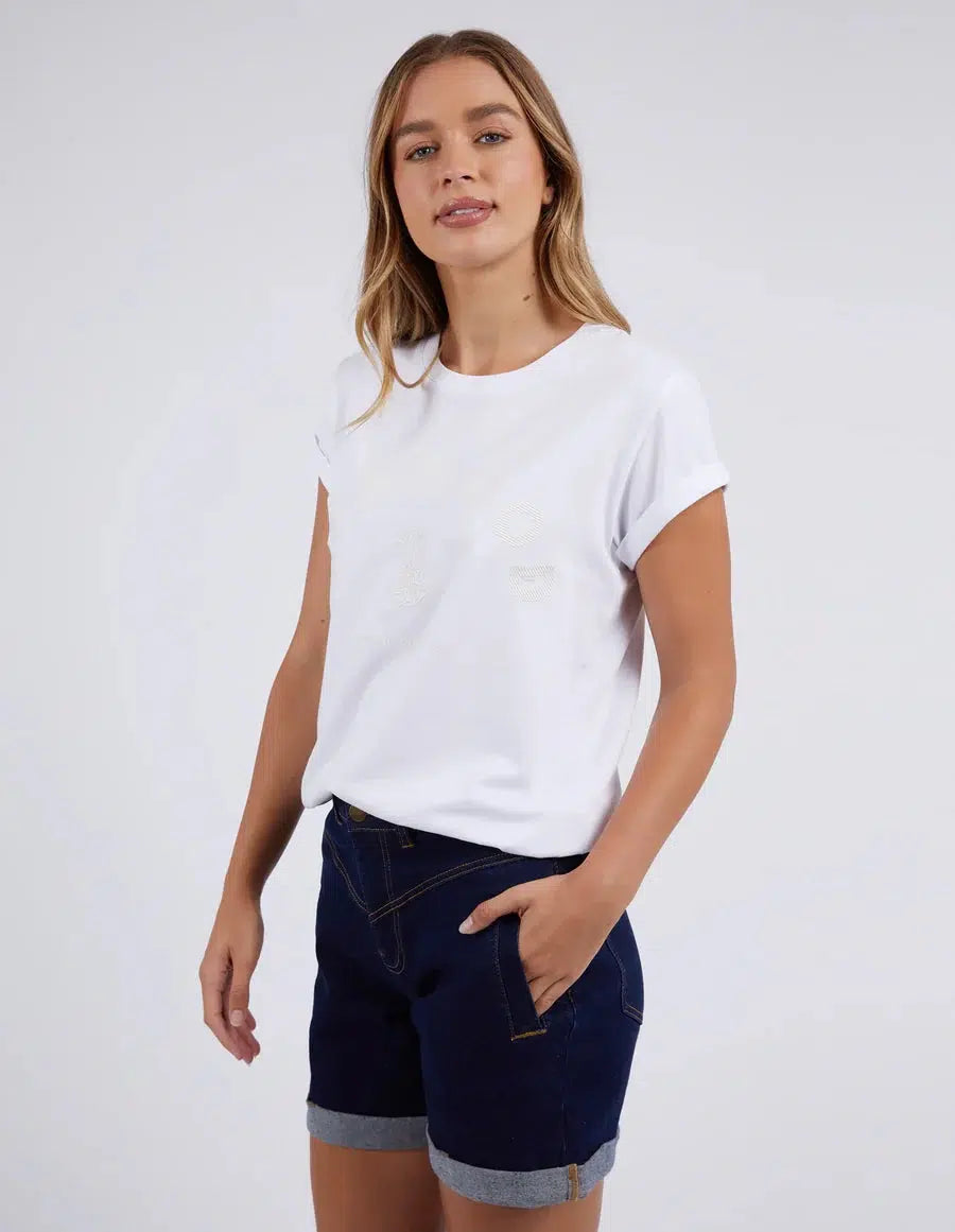 Effortless Tee - White-Foxwood-Lima & Co