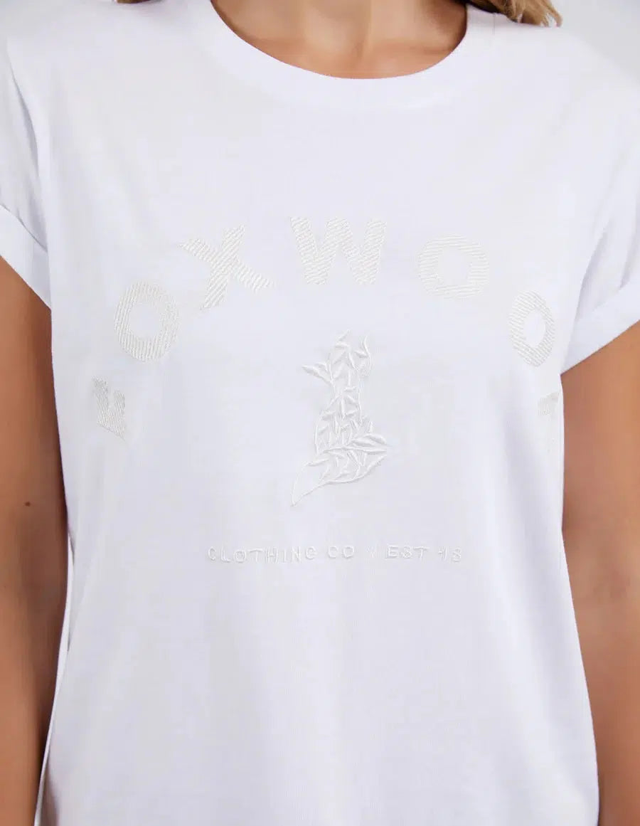 Effortless Tee - White-Foxwood-Lima & Co