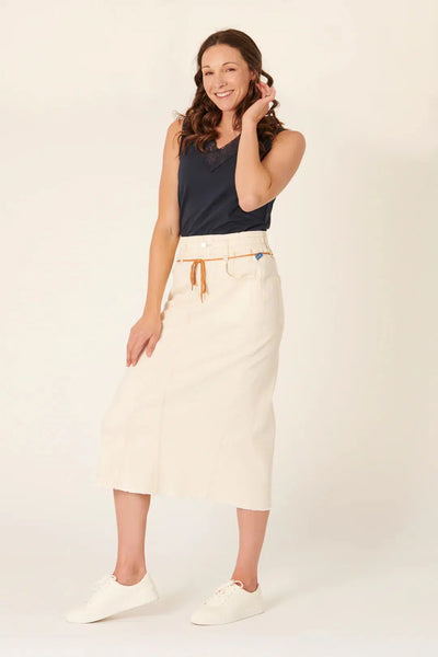 Elastic Waist Maxi Skirt - Dove-One Ten Willow-Lima & Co