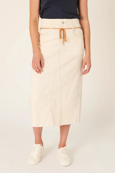 Elastic Waist Maxi Skirt - Dove-One Ten Willow-Lima & Co