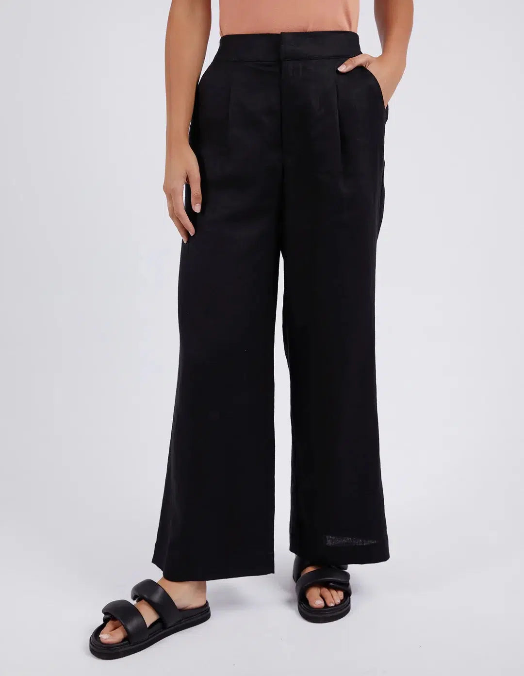 Elina Wide Leg Pant - Black-Foxwood-Lima & Co