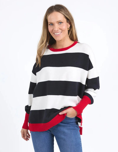 Elvie Stripe Knit - Navy-Elm Lifestyle-Lima & Co