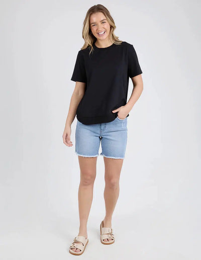 Farrah Short Sleeve Tee - Black-Foxwood-Lima & Co