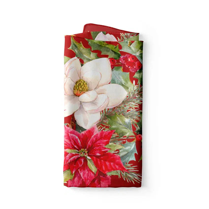 Festive Flora Cotton Table Runner-Holly and Ivy-Lima & Co