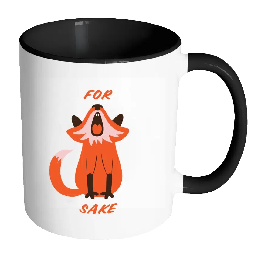 For Fox Sake Coloured Accent Mug-Lima & Co-Lima & Co