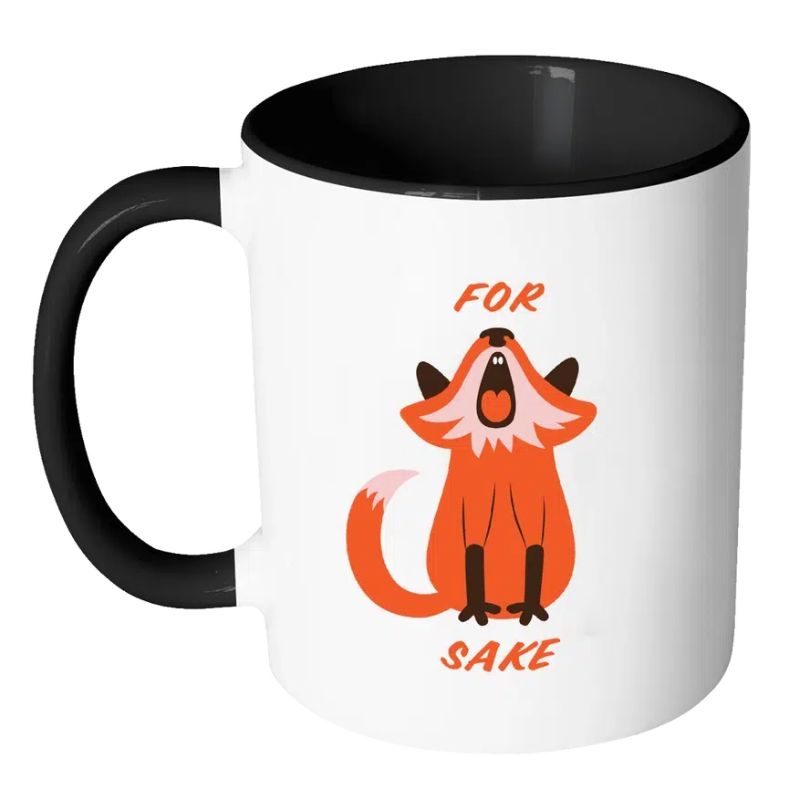 For Fox Sake Coloured Accent Mug-Lima & Co-Lima & Co