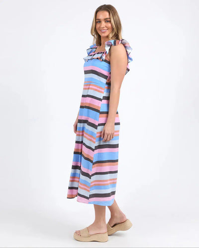 Gazelle Stripe Dress - Multi Stripe-Foxwood-Lima & Co