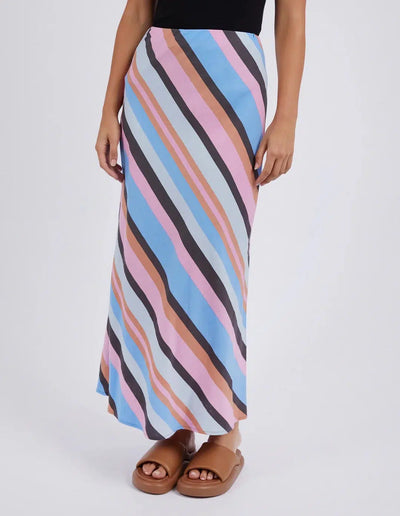 Gazelle Stripe Skirt - Multi Stripe-Foxwood-Lima & Co