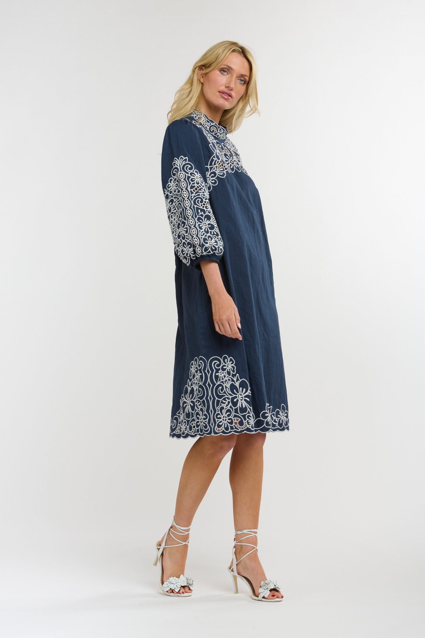 Gretel Embroided Dress - Dark Sapphire-365 Days-Lima & Co