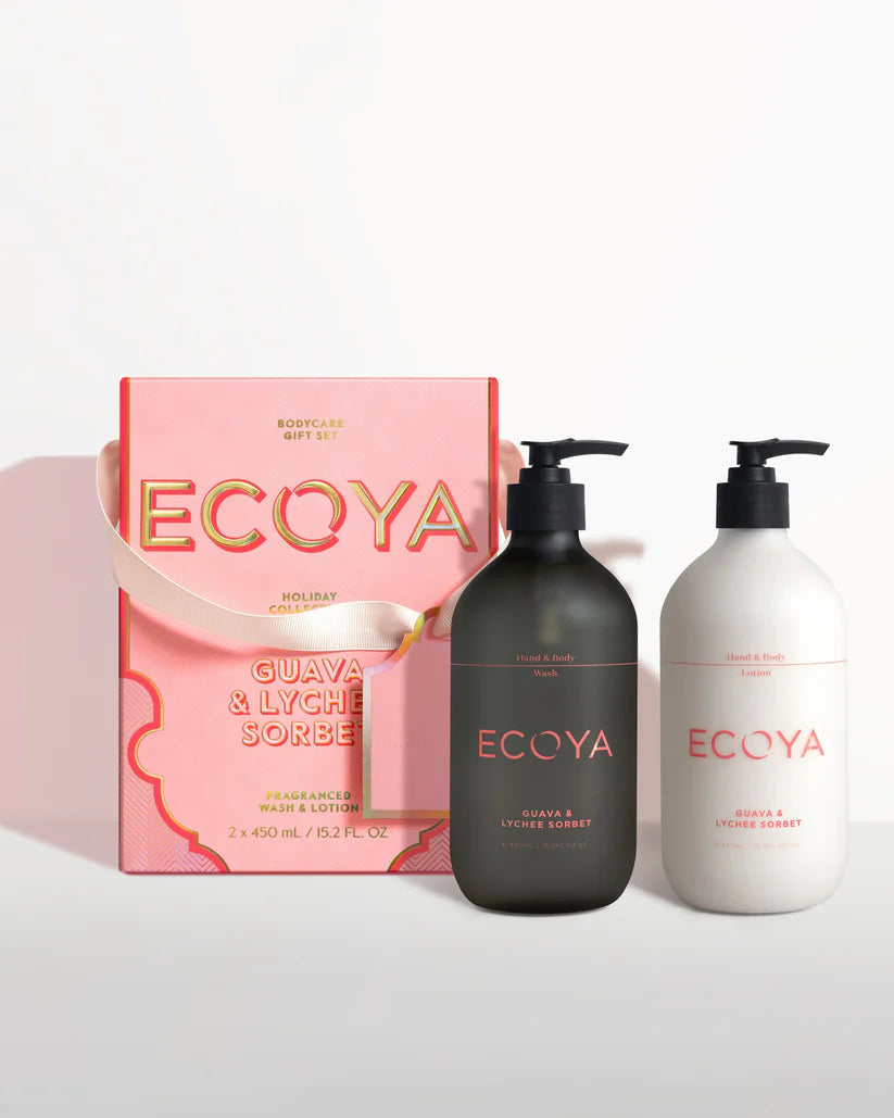 Guava and Lychee Sorbet Bodycare Gift Set Holiday Collection-Ecoya-Lima & Co