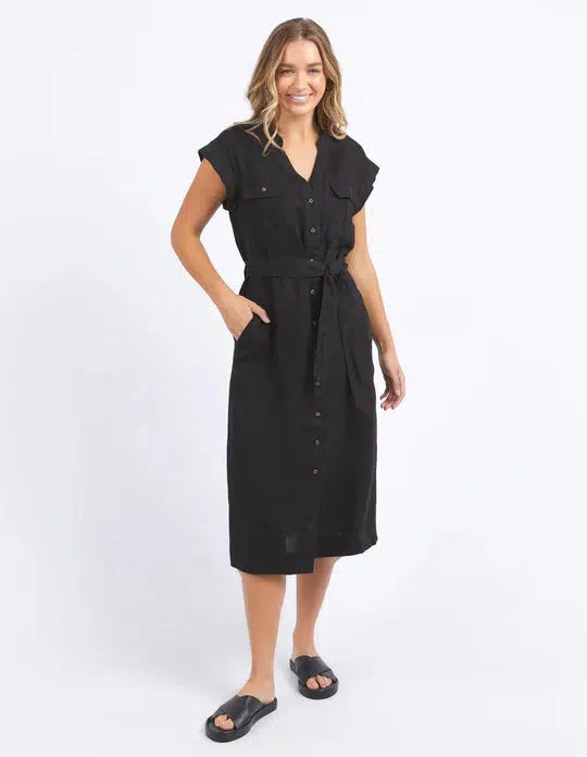 Harlow Midi Dress - Black-Foxwood-Lima & Co