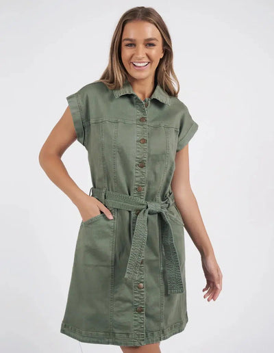 Heidi Dress - Khaki-Foxwood-Lima & Co