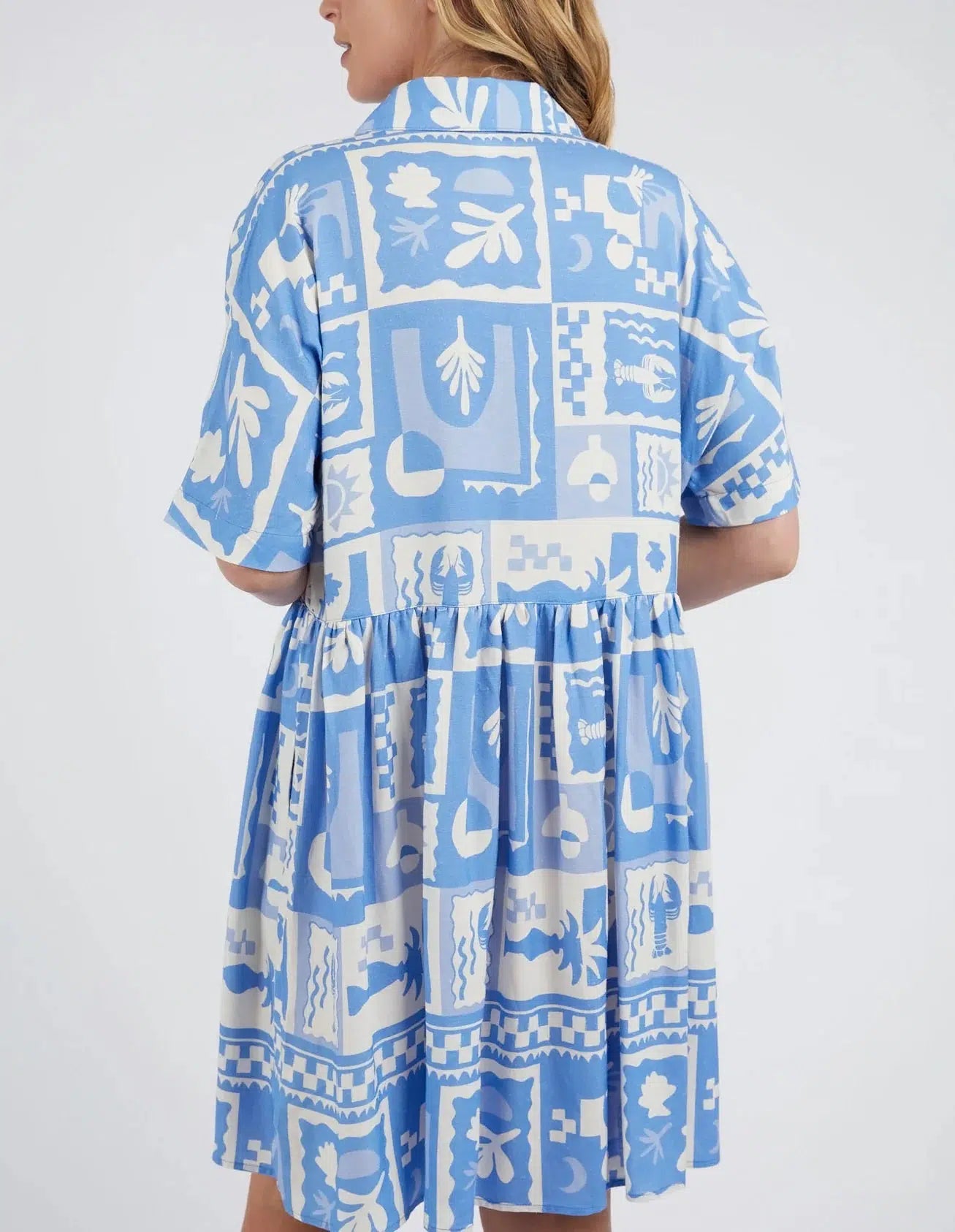 Holiday Sun Dress - Cerulean Holiday Print-Elm Lifestyle-Lima & Co