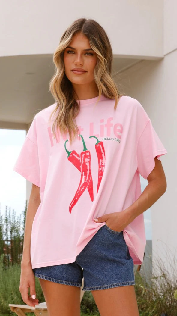 Hot Life Tee - Pink-Lima & Co-Lima & Co