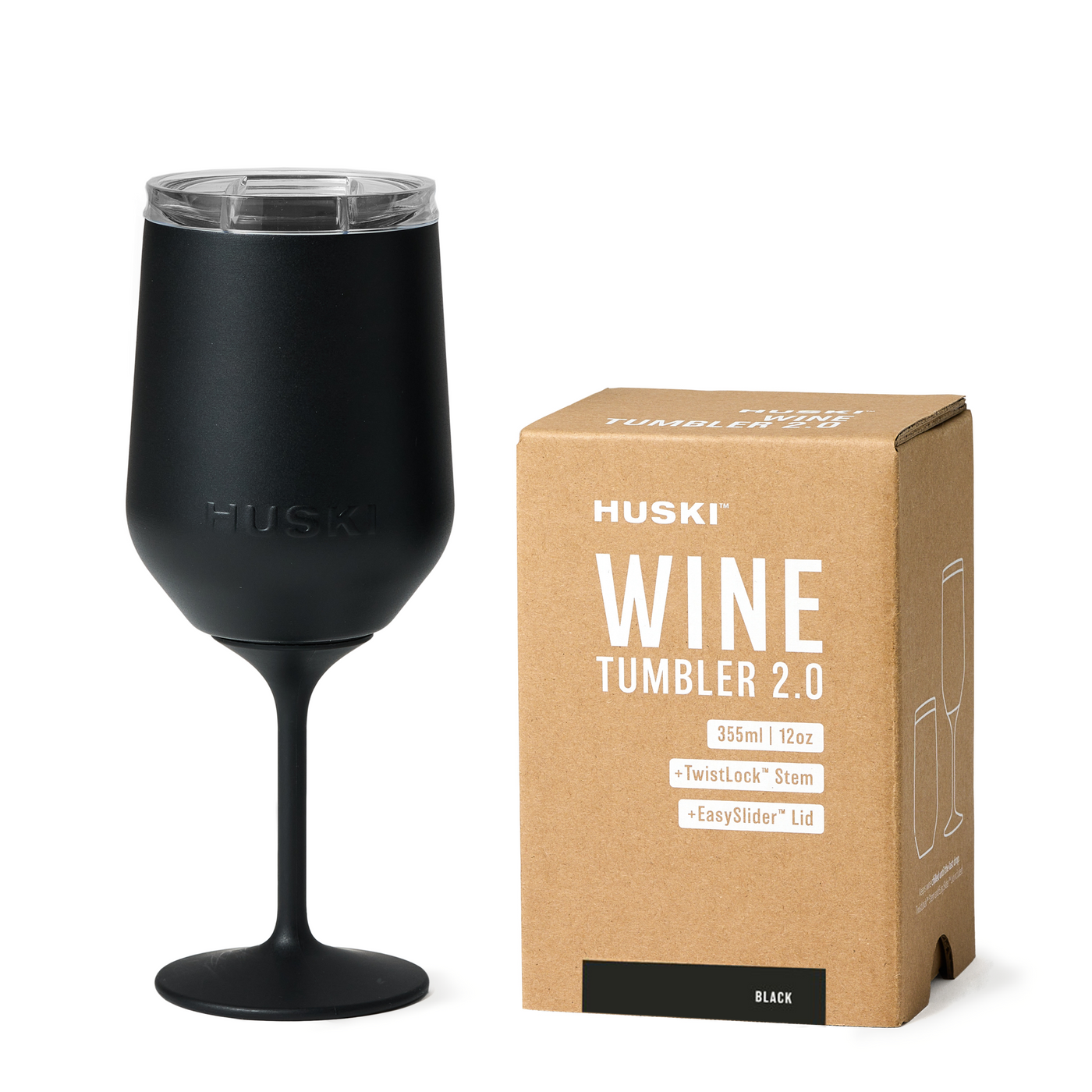 Huski Wine Tumbler 2.0 - Black-Huski-Lima & Co