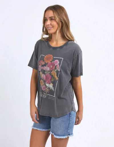 In Bloom Tee - Washed Black-Foxwood-Lima & Co