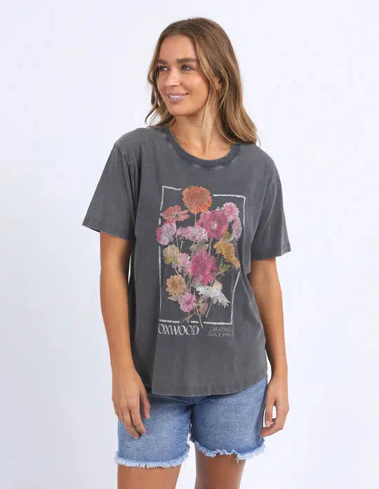 In Bloom Tee - Washed Black-Foxwood-Lima & Co