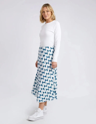 Janey Geo Skirt - Navy-Elm Lifestyle-Lima & Co