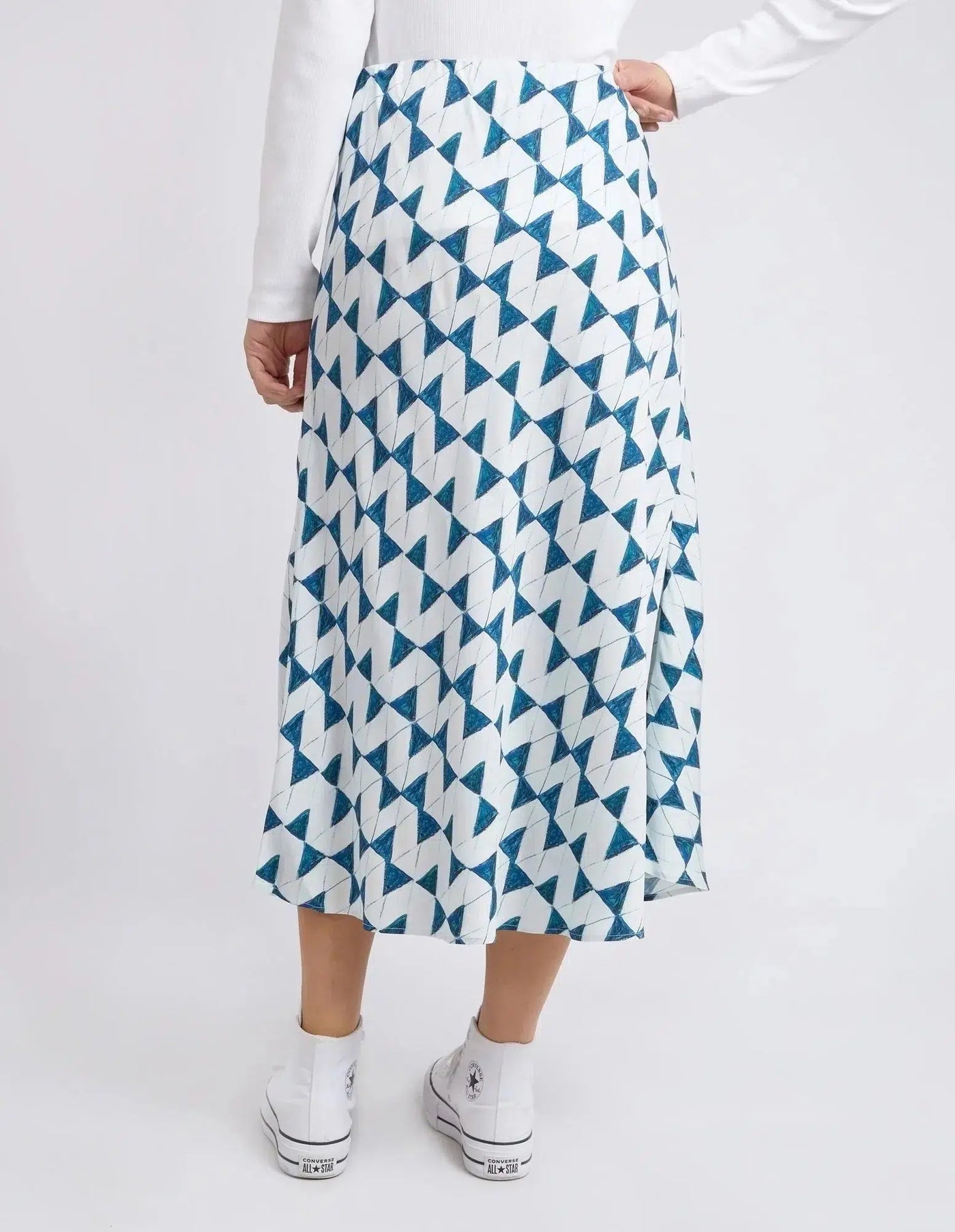 Janey Geo Skirt - Navy-Elm Lifestyle-Lima & Co