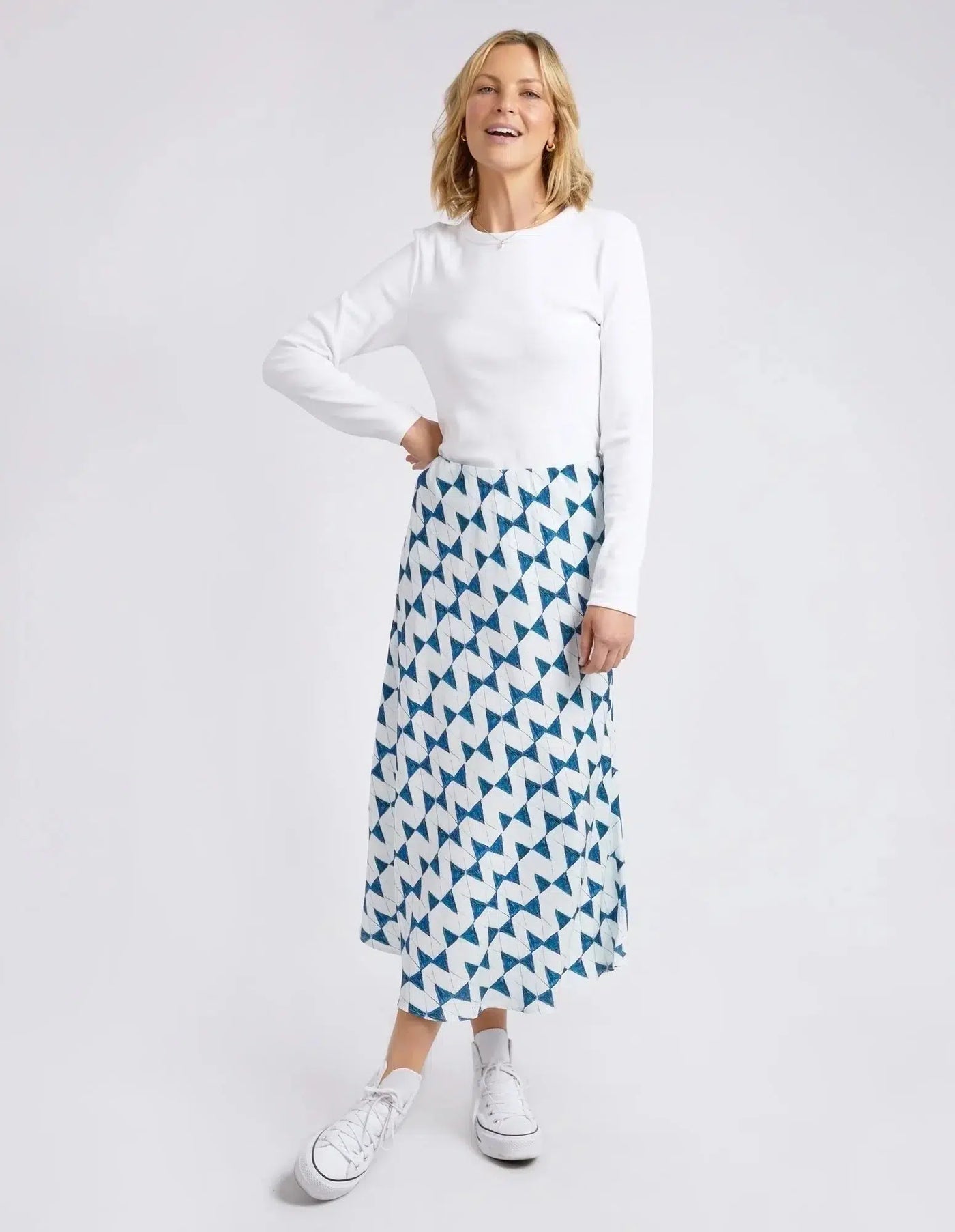 Janey Geo Skirt - Navy-Elm Lifestyle-Lima & Co