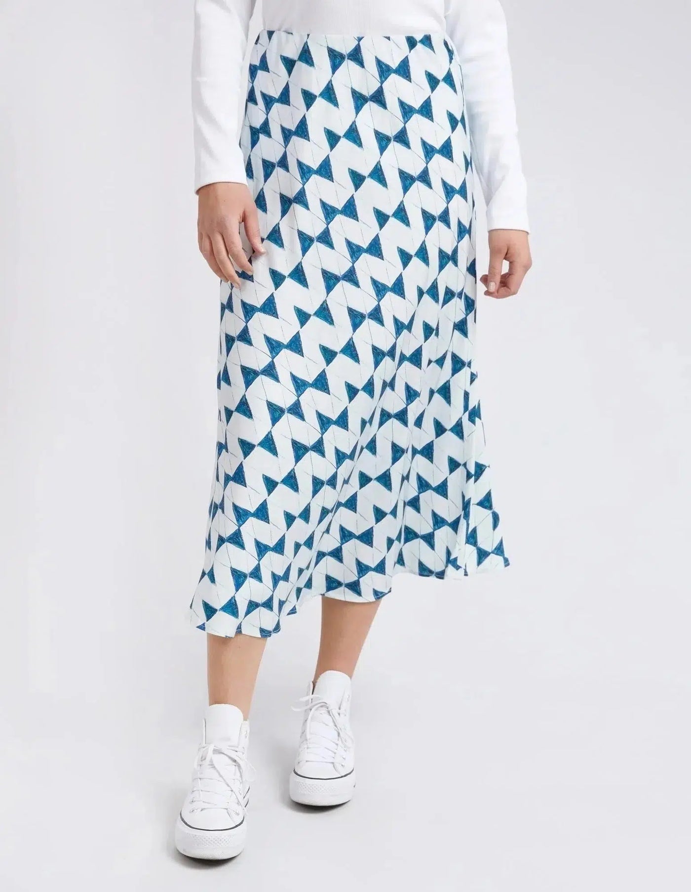 Janey Geo Skirt - Navy-Elm Lifestyle-Lima & Co