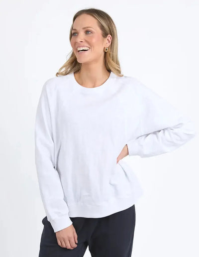 Kinsley L/S Sweat - White-Elm Lifestyle-Lima & Co