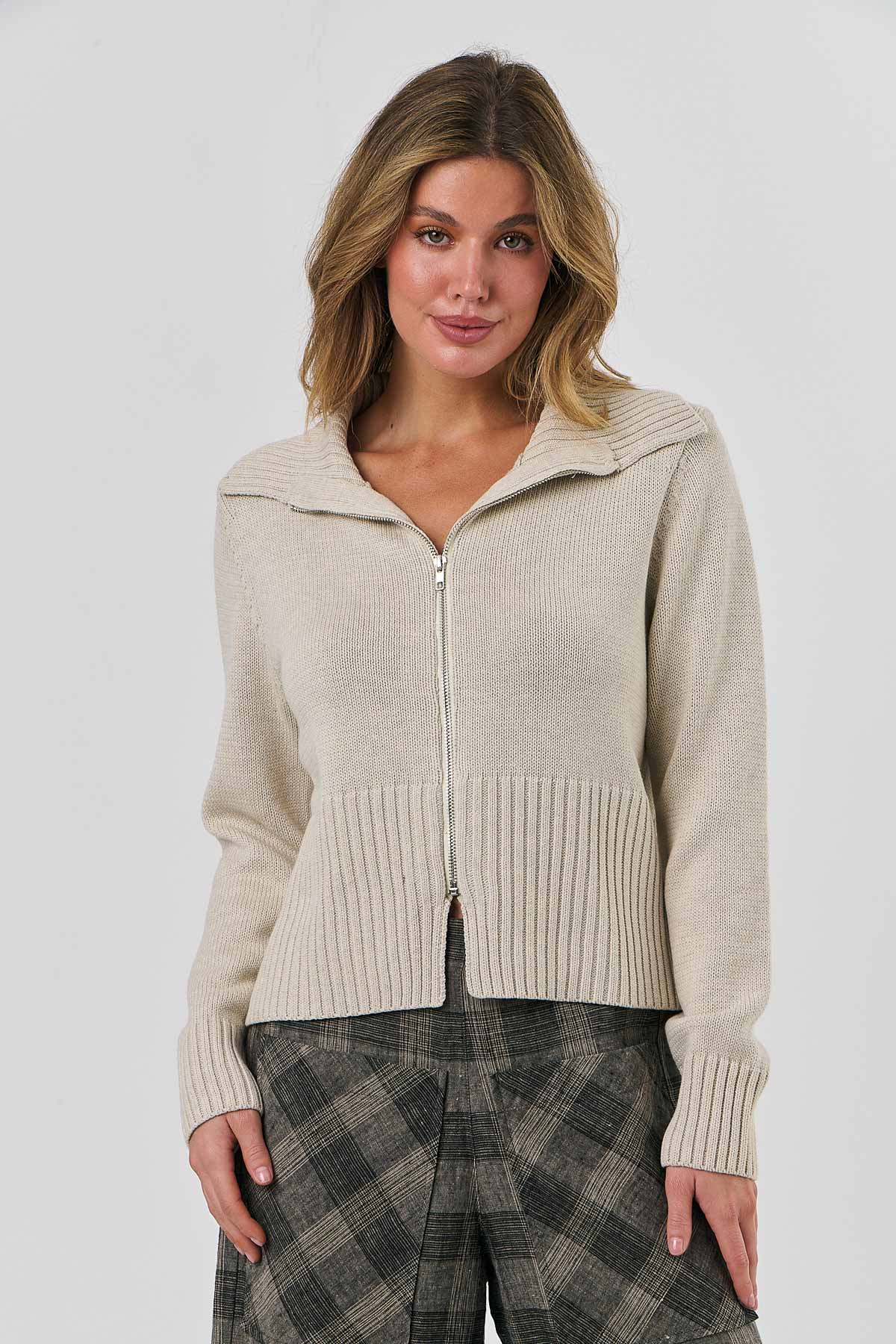 Knitwear Cardigan - Natural-Naturals By O And J-Lima & Co