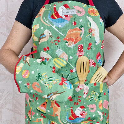 Linen Apron - Christmas Holiday-Annabel Trends-Lima & Co