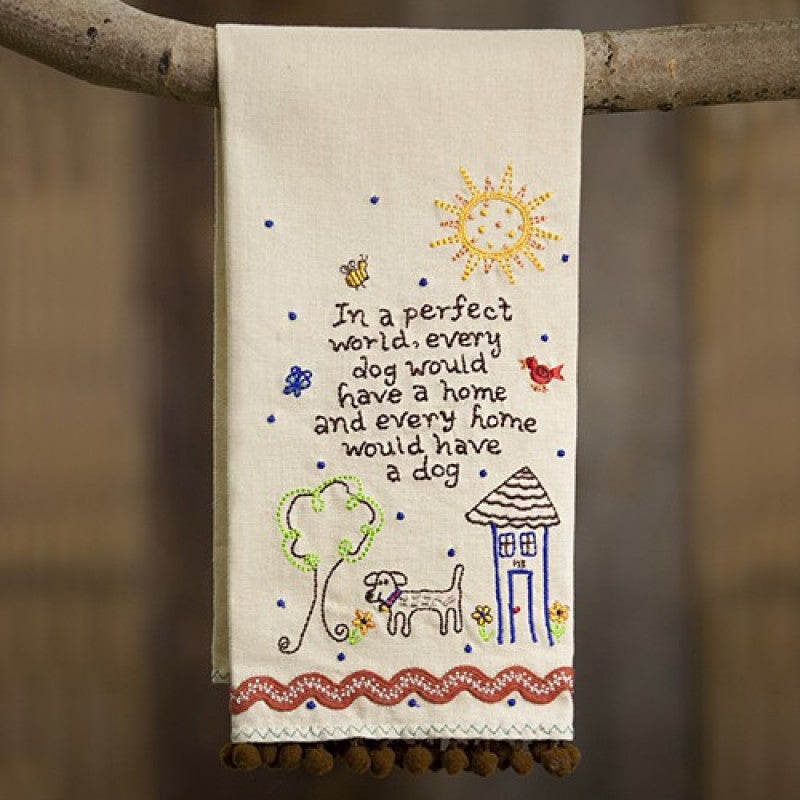 Linen Hand Towel In a Perfect World Dog-Lima & Co-Lima & Co