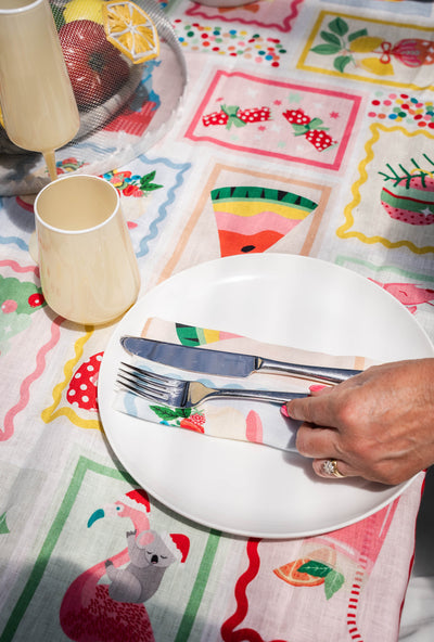 Linen Tablecloth 138cm x 240cm - Christmas Holiday-Annabel Trends-Lima & Co