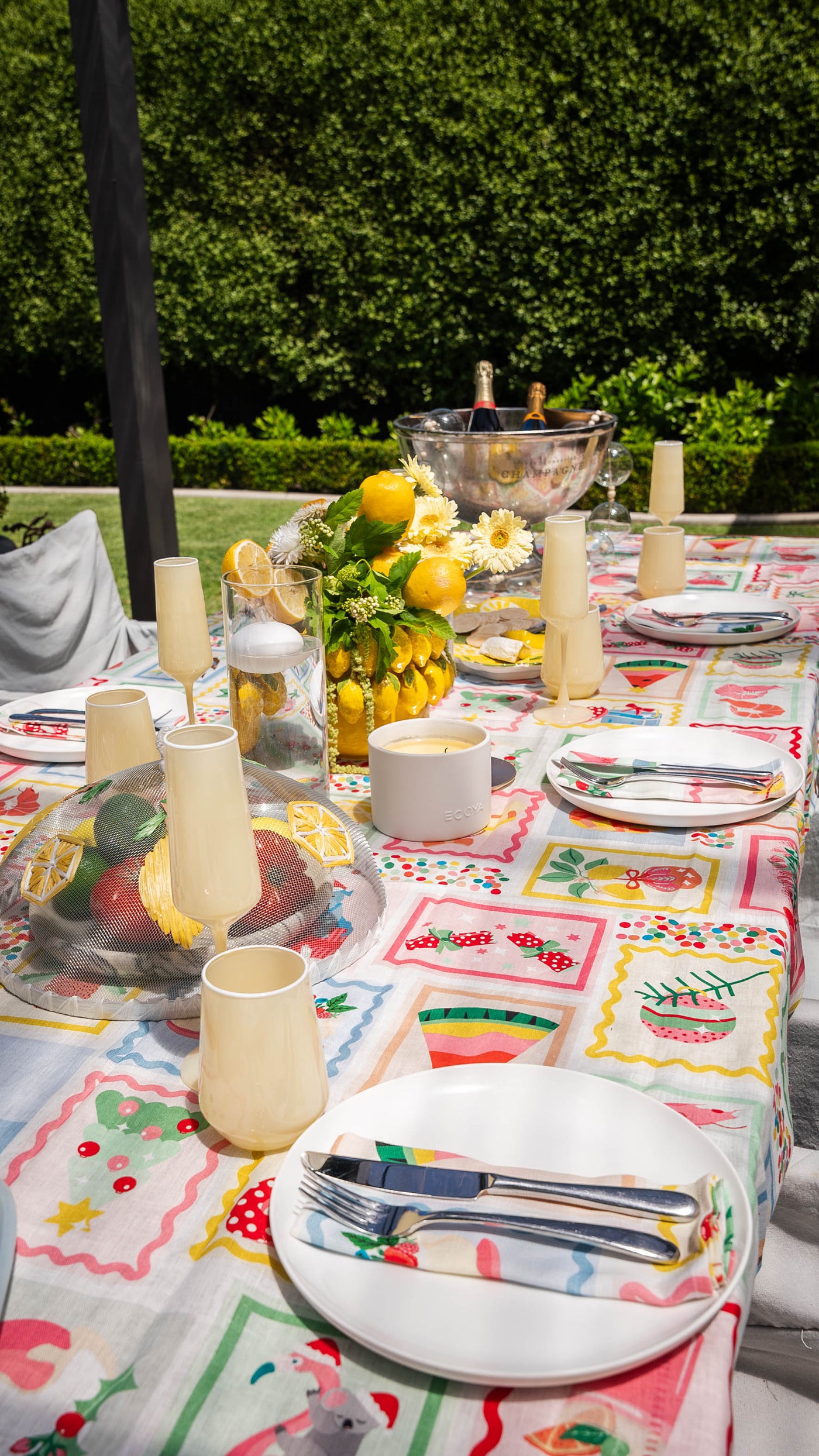 Linen Tablecloth 138cm x 240cm - Christmas Holiday-Annabel Trends-Lima & Co