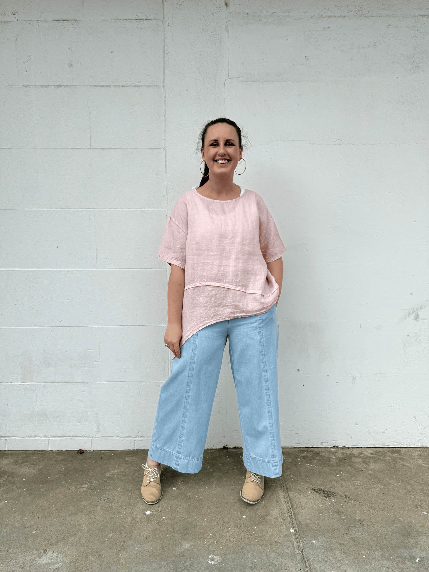 Linen Tee - Rosa-Italian Luxe-Lima & Co